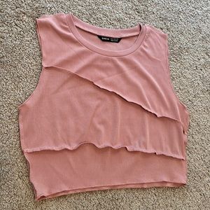 Pink cropped tank top from Shein